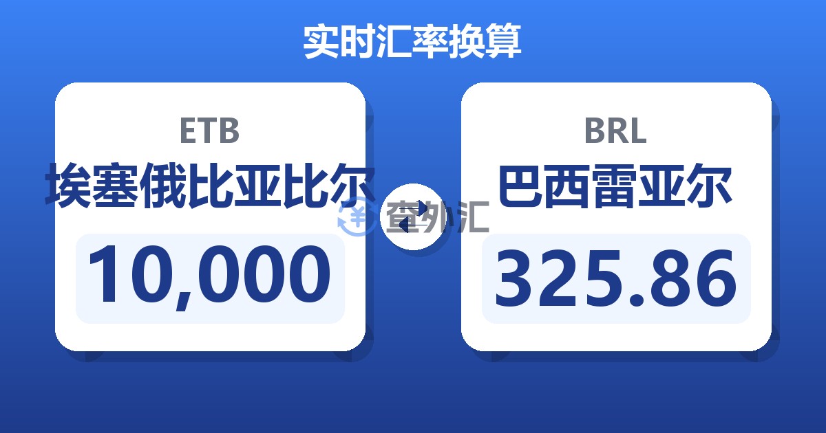 10,000埃塞俄比亚比尔兑巴西雷亚尔