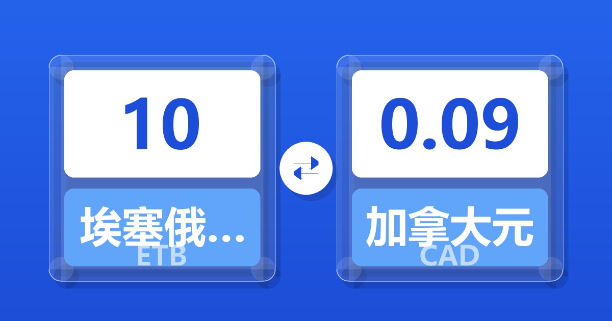 10埃塞俄比亚比尔兑加拿大元