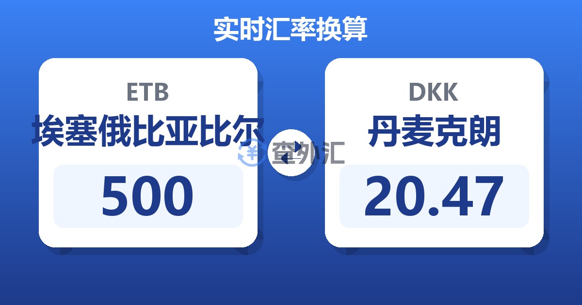 500埃塞俄比亚比尔兑丹麦克朗