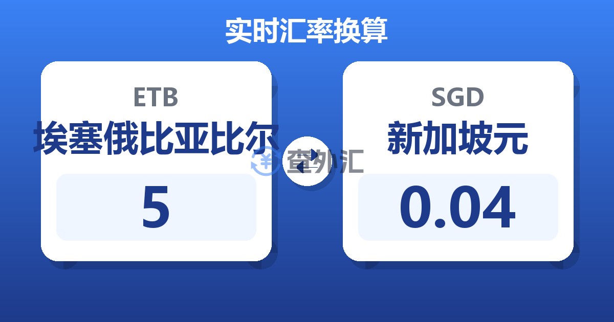 5埃塞俄比亚比尔兑新加坡元