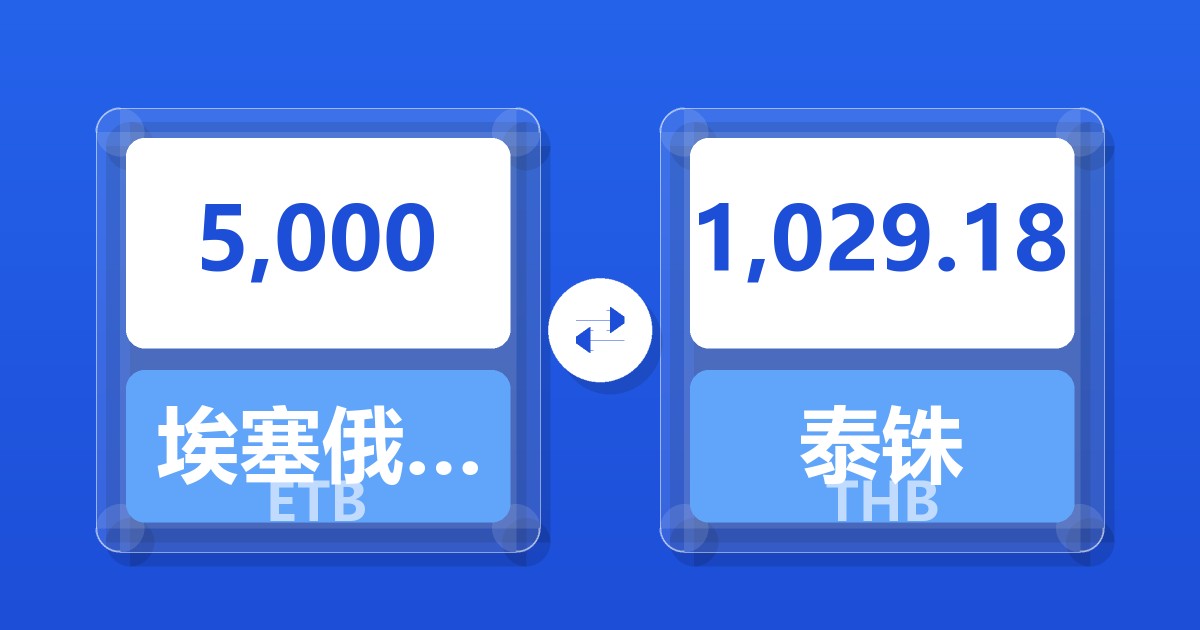 5,000埃塞俄比亚比尔兑泰铢
