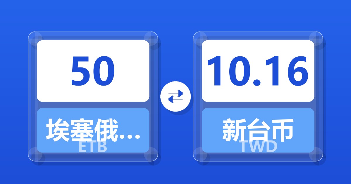 50埃塞俄比亚比尔兑新台币