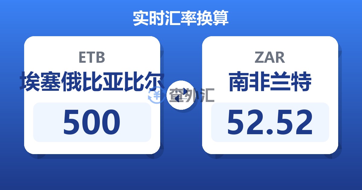 500埃塞俄比亚比尔兑南非兰特