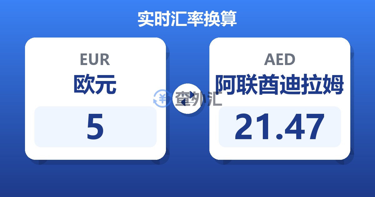 5欧元兑阿联酋迪拉姆