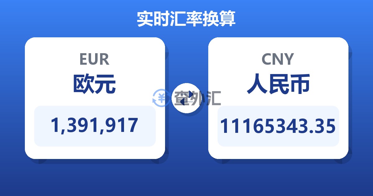 1,391,917欧元兑人民币