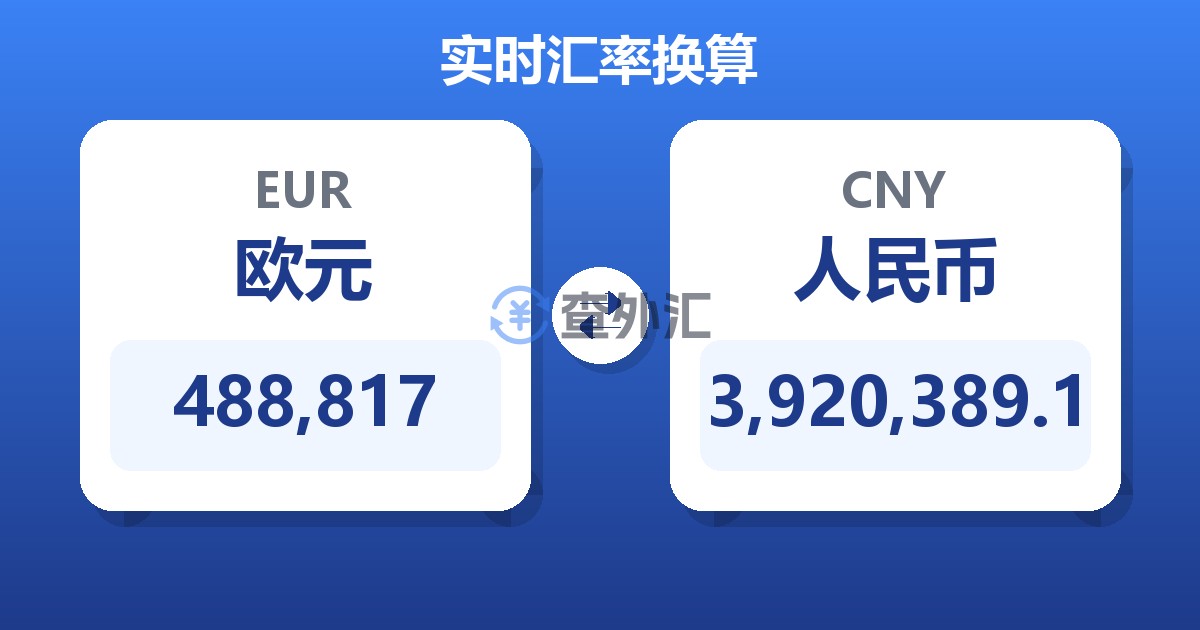 488,817欧元兑人民币