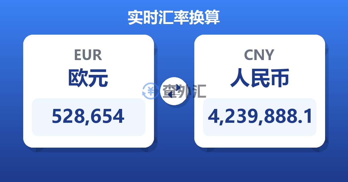 528,654欧元兑人民币
