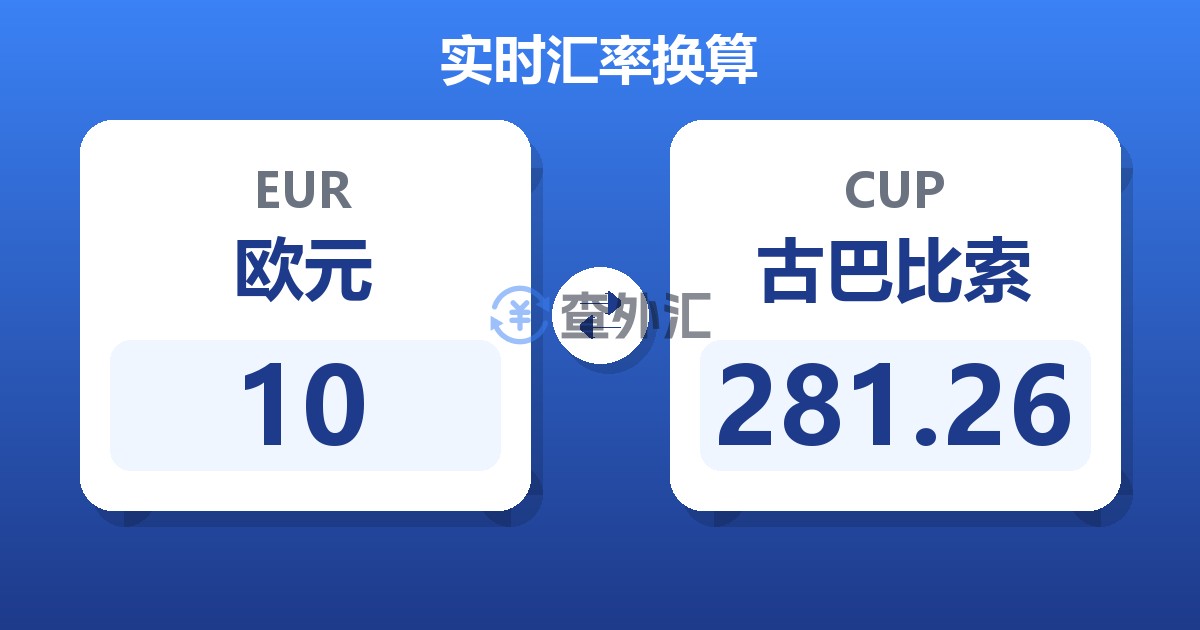 10欧元兑古巴比索