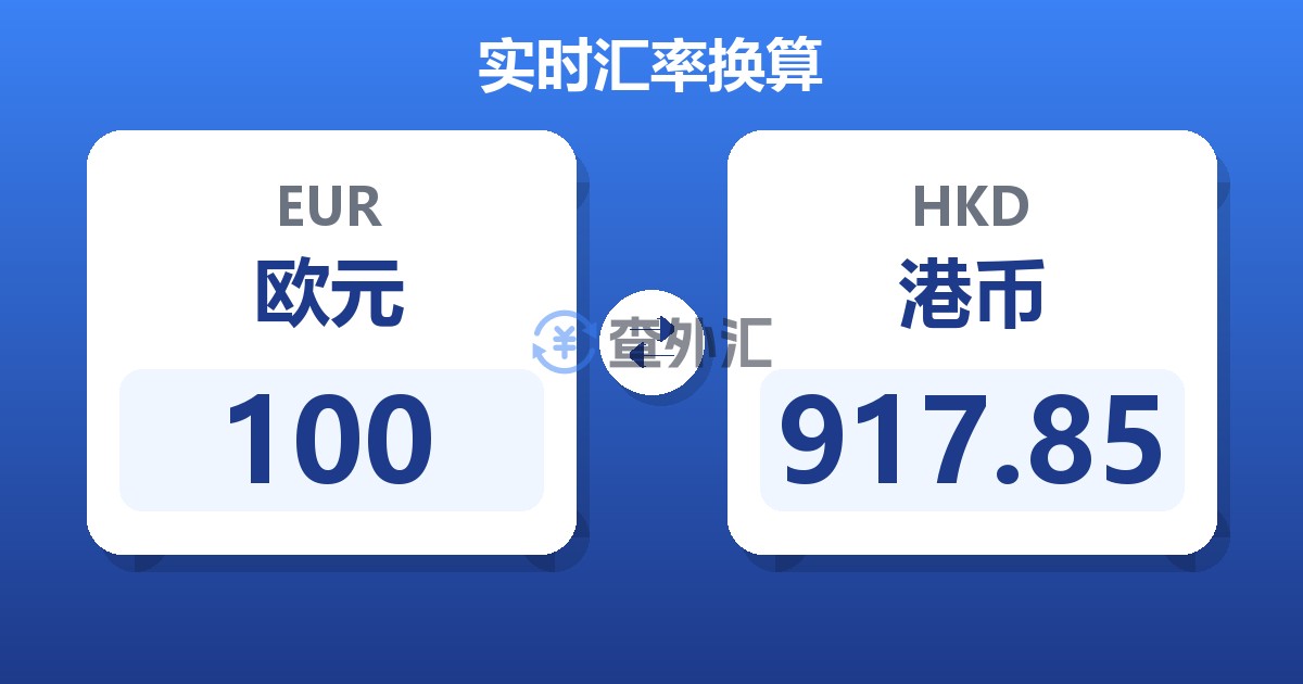 100欧元兑港币