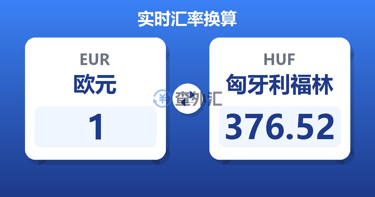 1欧元兑匈牙利福林