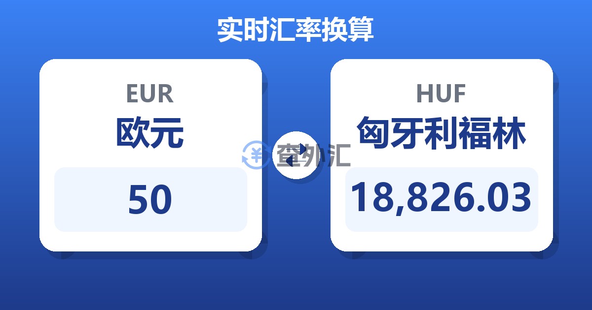 50欧元兑匈牙利福林