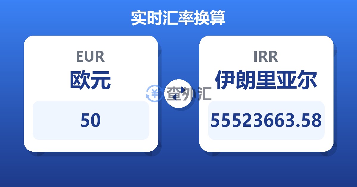 50欧元兑伊朗里亚尔