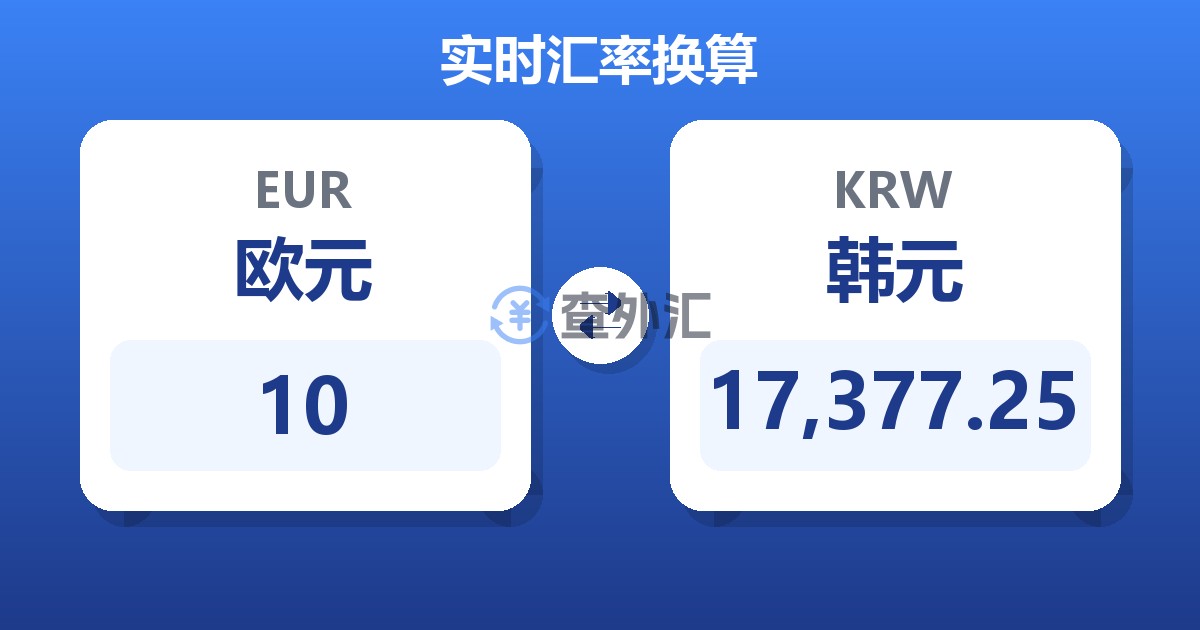 10欧元兑韩元