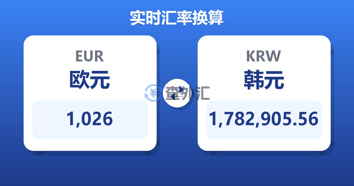 1,026欧元兑韩元