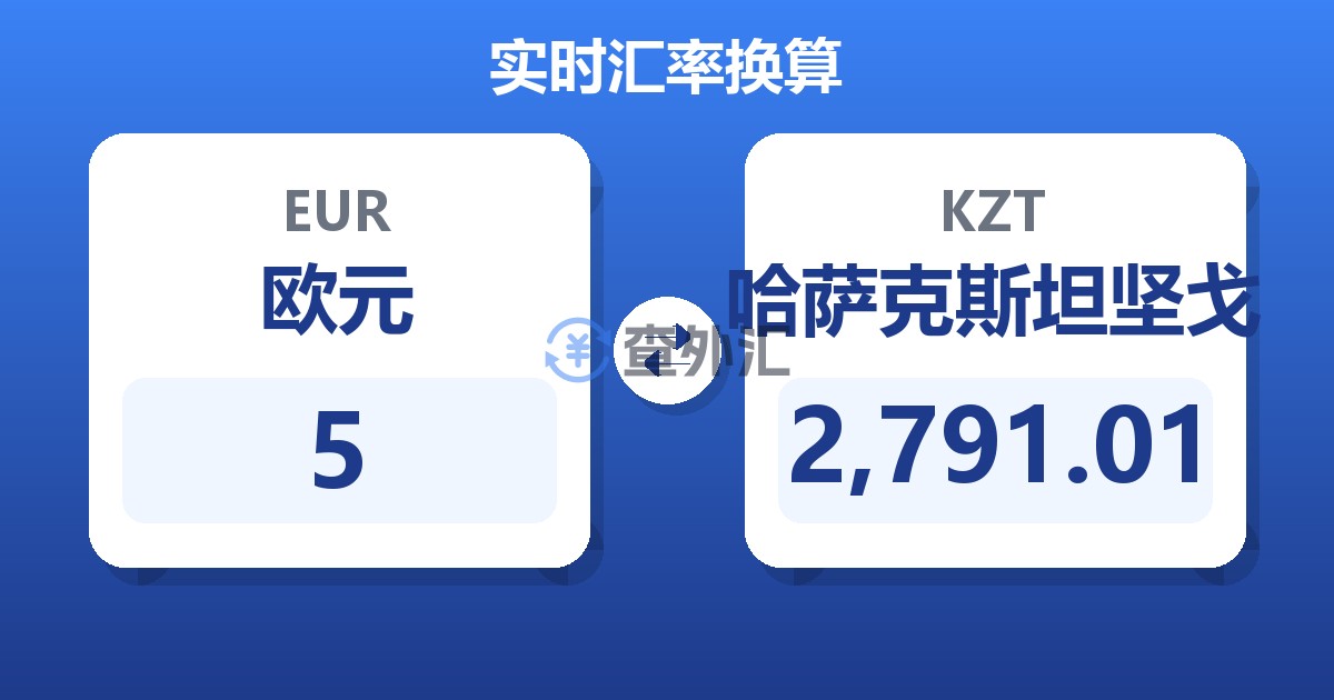 5欧元兑哈萨克斯坦坚戈