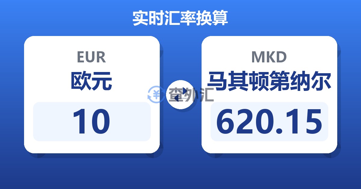 10欧元兑马其顿第纳尔