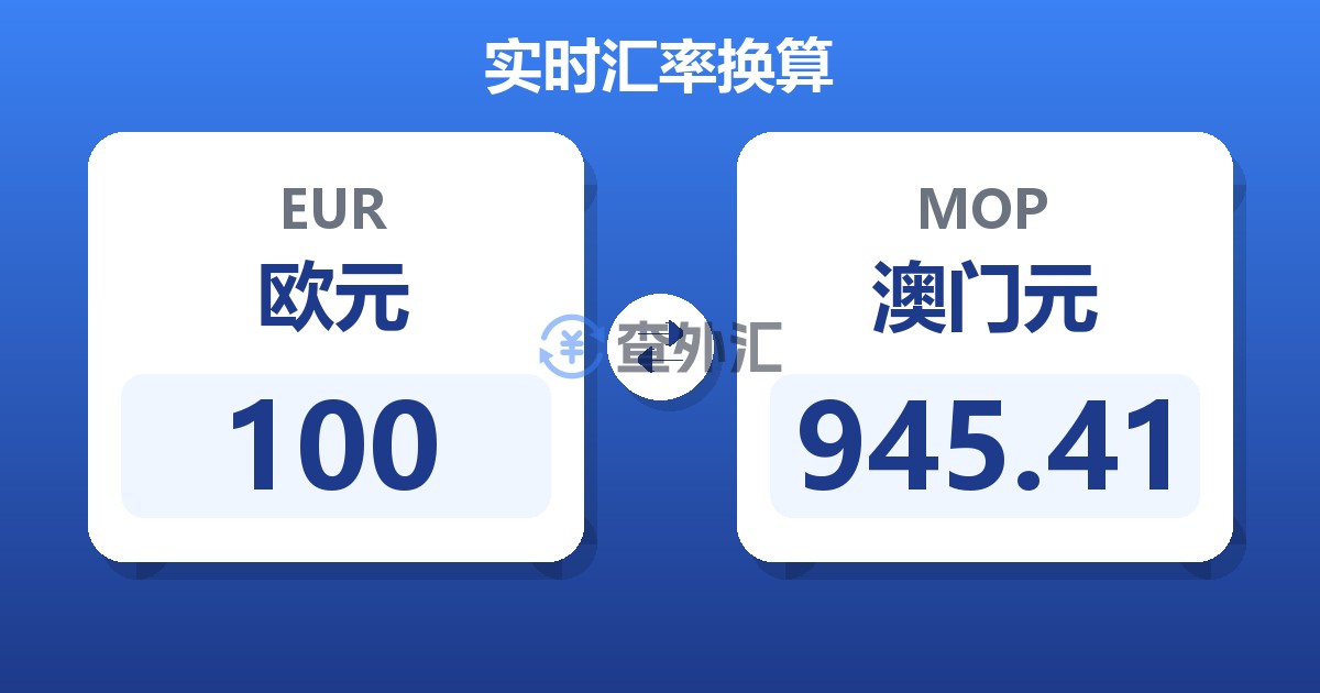100欧元兑澳门元