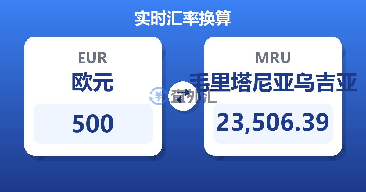 500欧元兑毛里塔尼亚乌吉亚