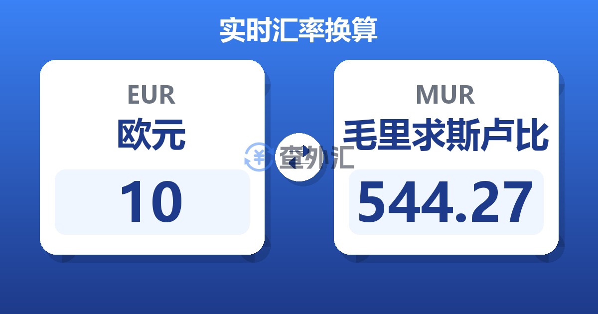 10欧元兑毛里求斯卢比