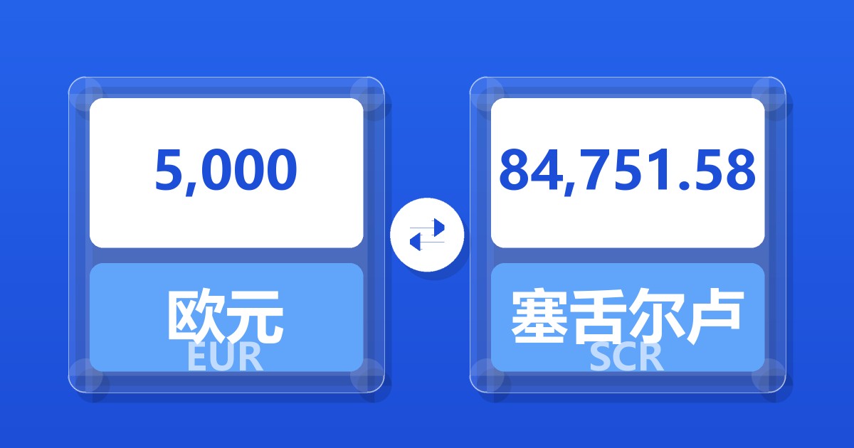 5,000欧元兑塞舌尔卢比