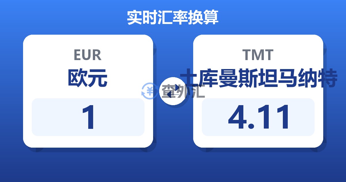 1欧元兑土库曼斯坦马纳特