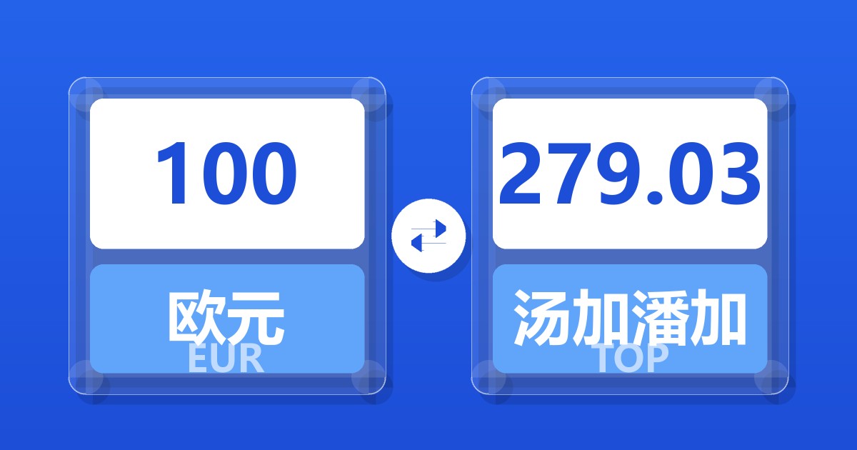 100欧元兑汤加潘加