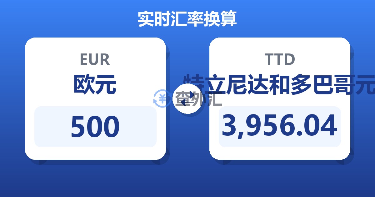 500欧元兑特立尼达和多巴哥元