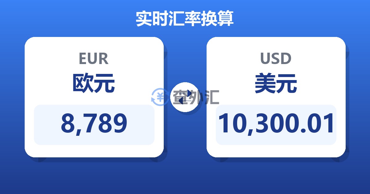 8,789欧元兑美元