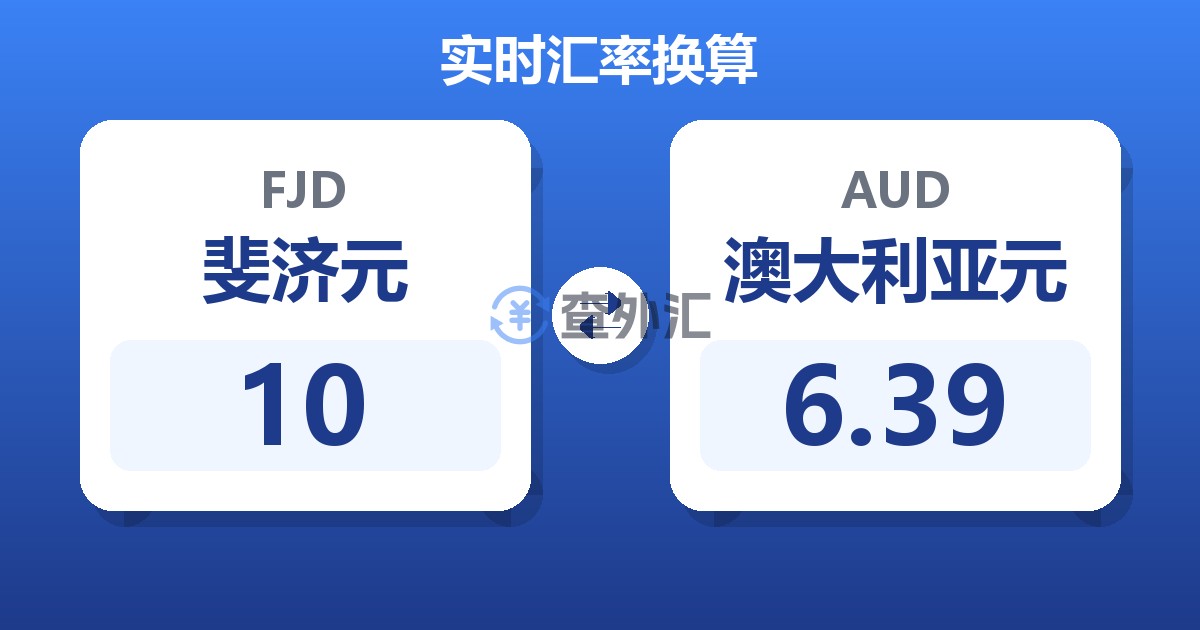 10斐济元兑澳大利亚元
