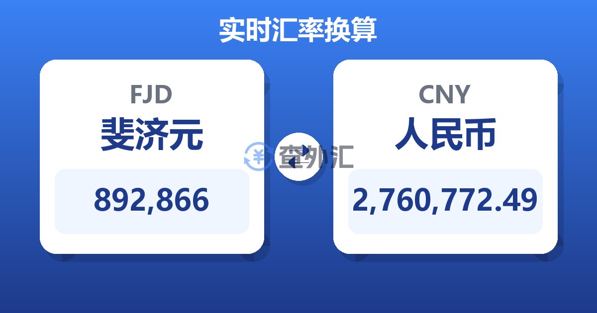 892,866斐济元兑人民币