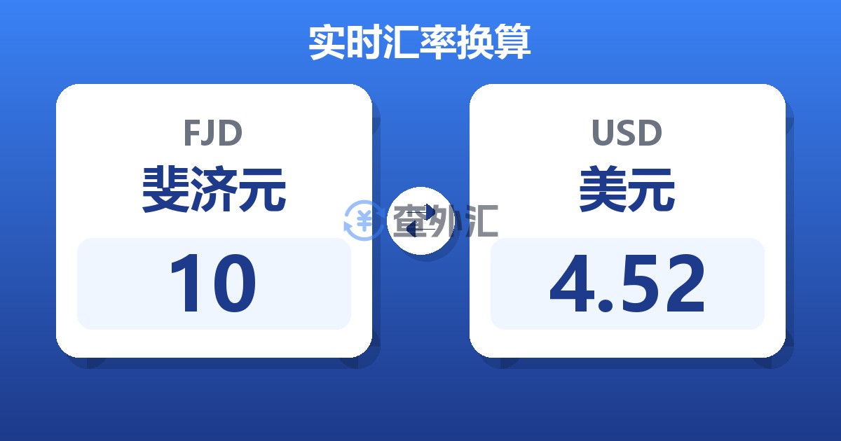 10斐济元兑美元