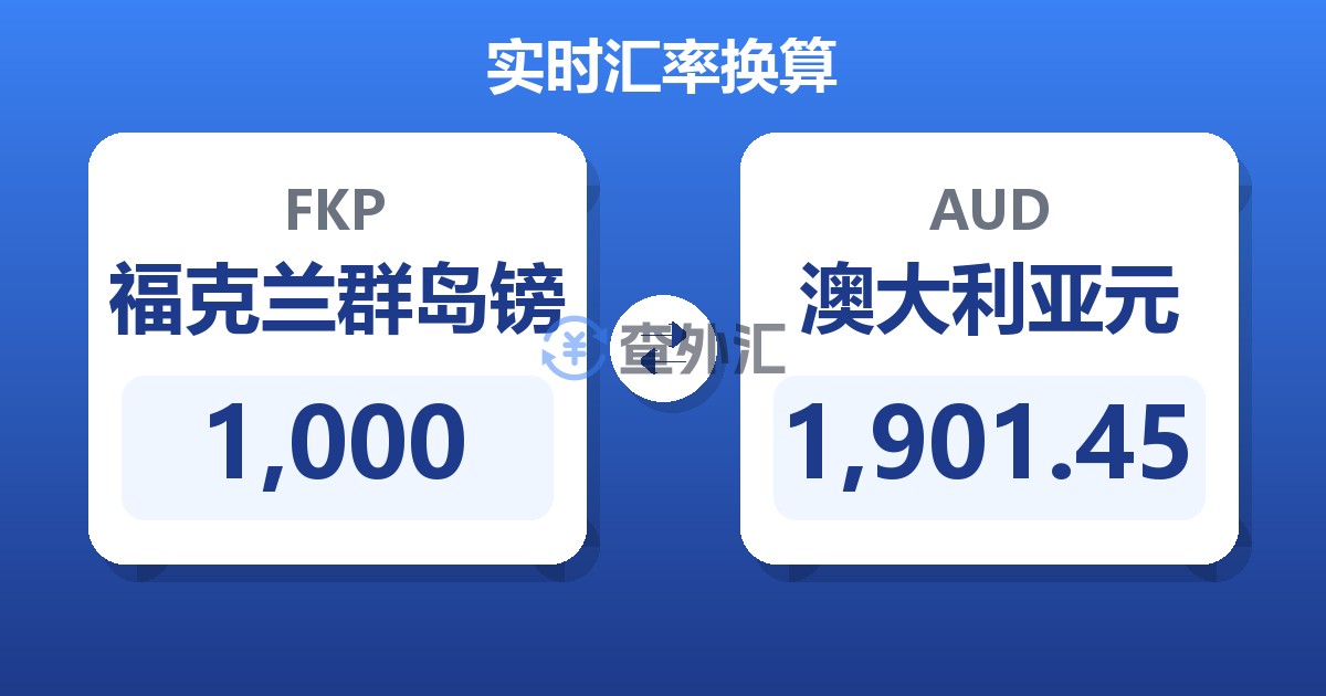 1,000福克兰群岛镑兑澳大利亚元