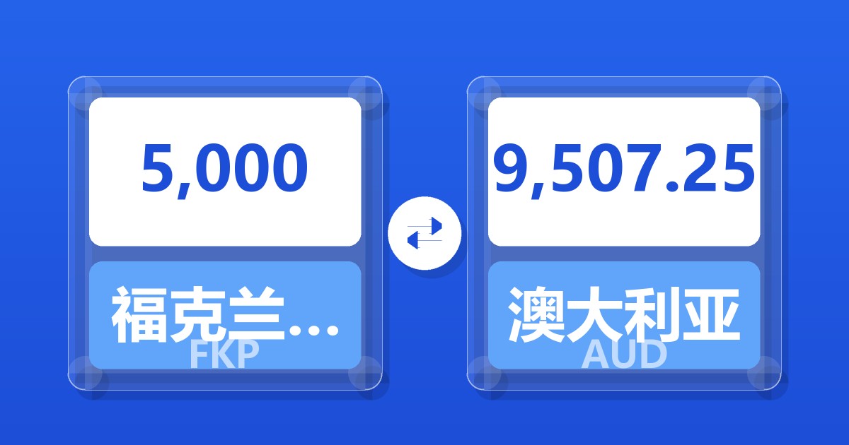 5,000福克兰群岛镑兑澳大利亚元
