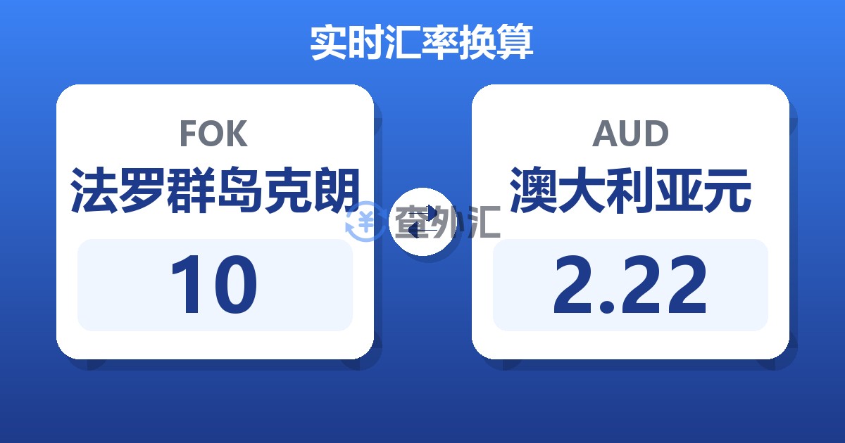 10法罗群岛克朗兑澳大利亚元