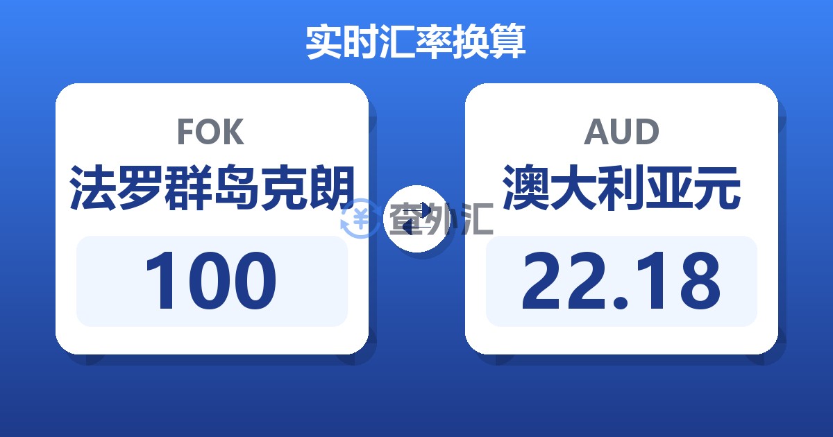 100法罗群岛克朗兑澳大利亚元