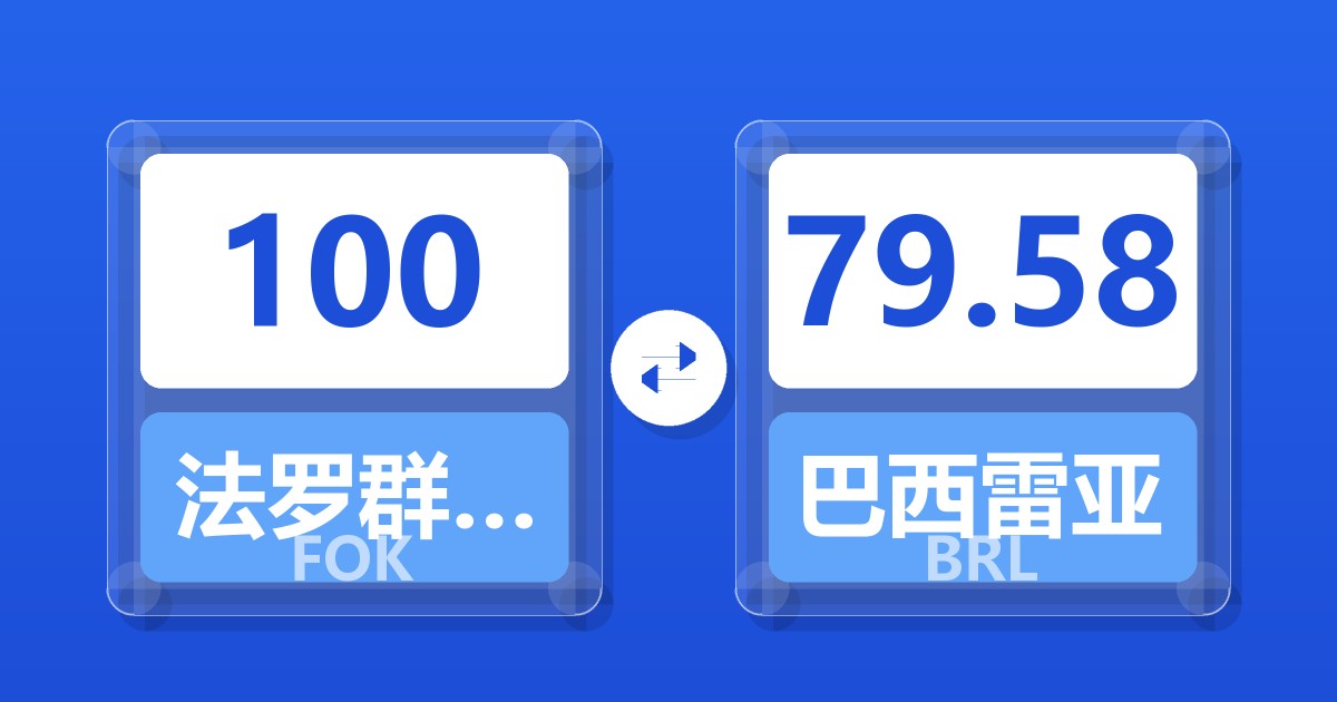 100法罗群岛克朗兑巴西雷亚尔