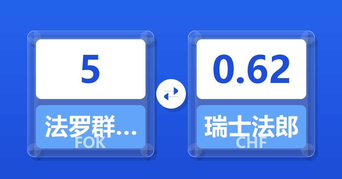 5法罗群岛克朗兑瑞士法郎