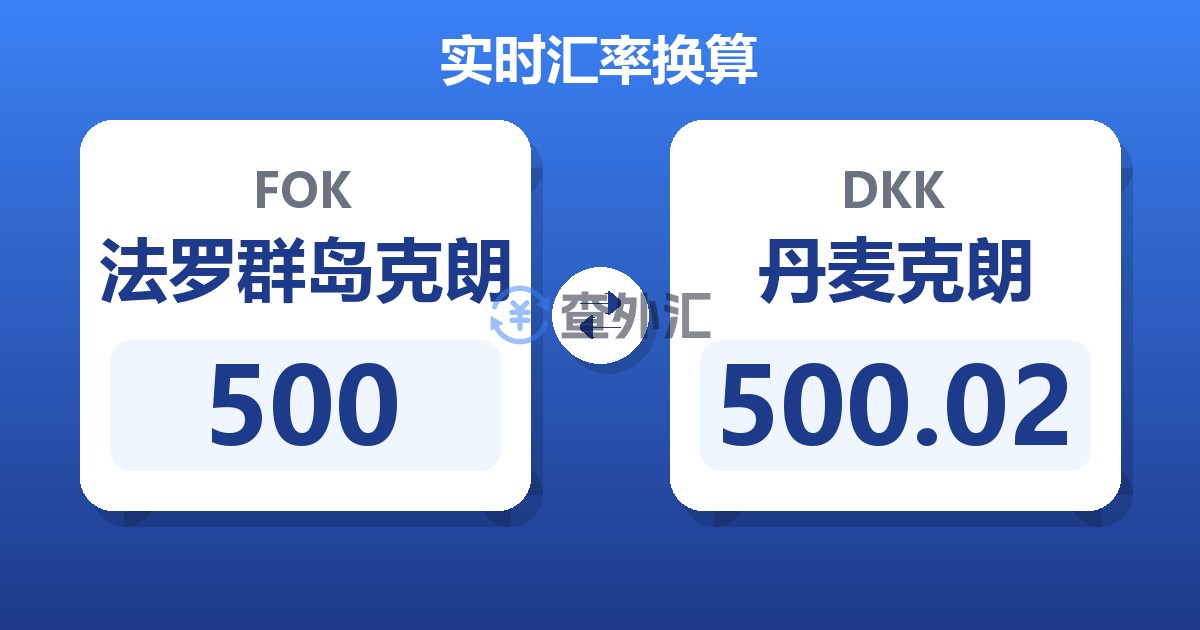 500法罗群岛克朗兑丹麦克朗
