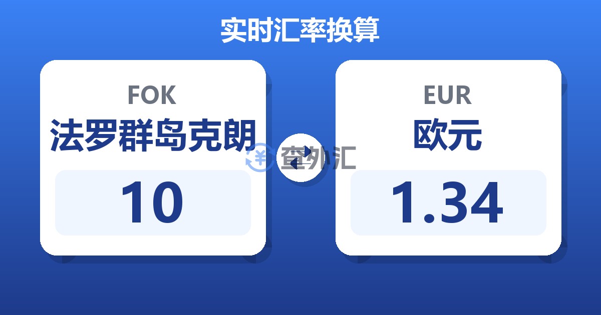 10法罗群岛克朗兑欧元