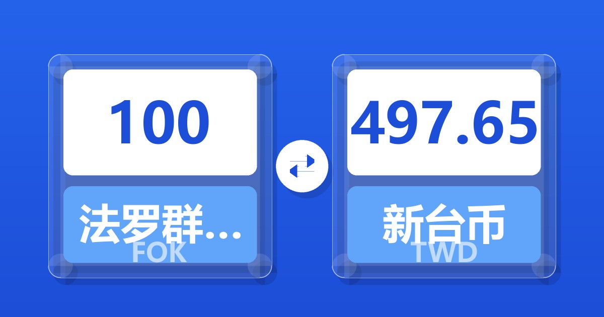 100法罗群岛克朗兑新台币