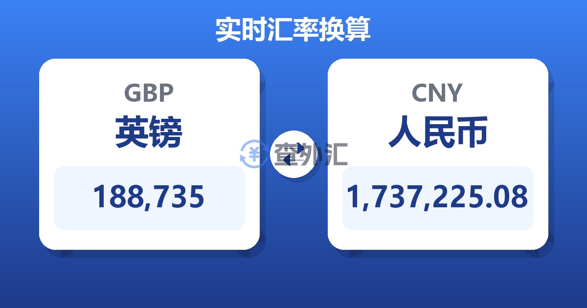 188,735英镑兑人民币
