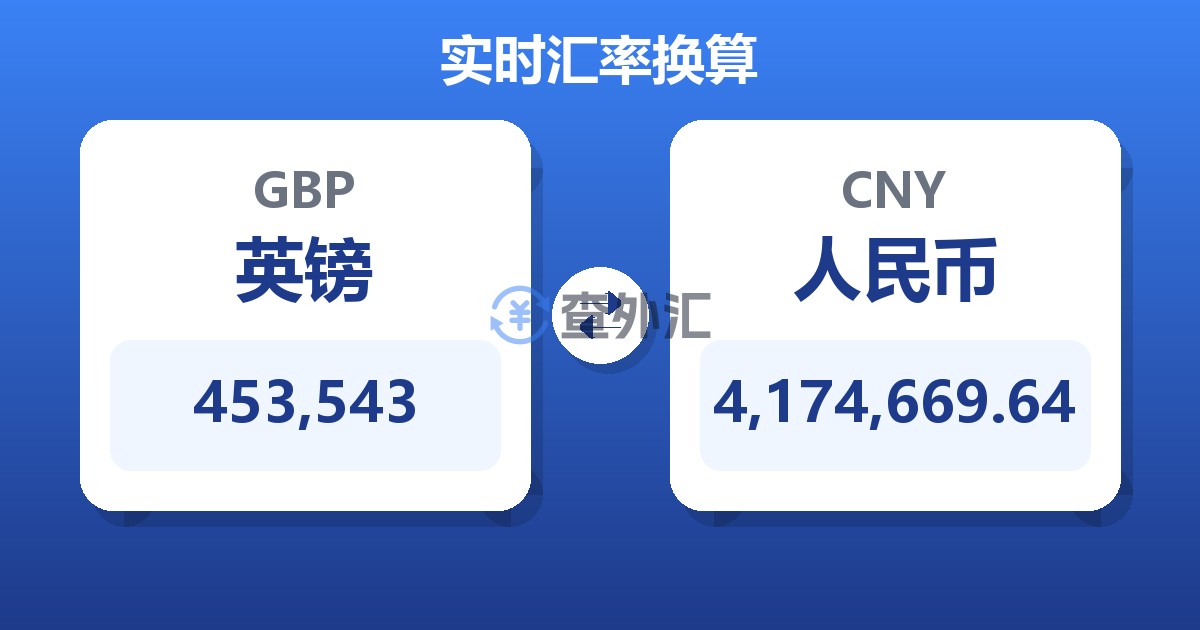 453,543英镑兑人民币