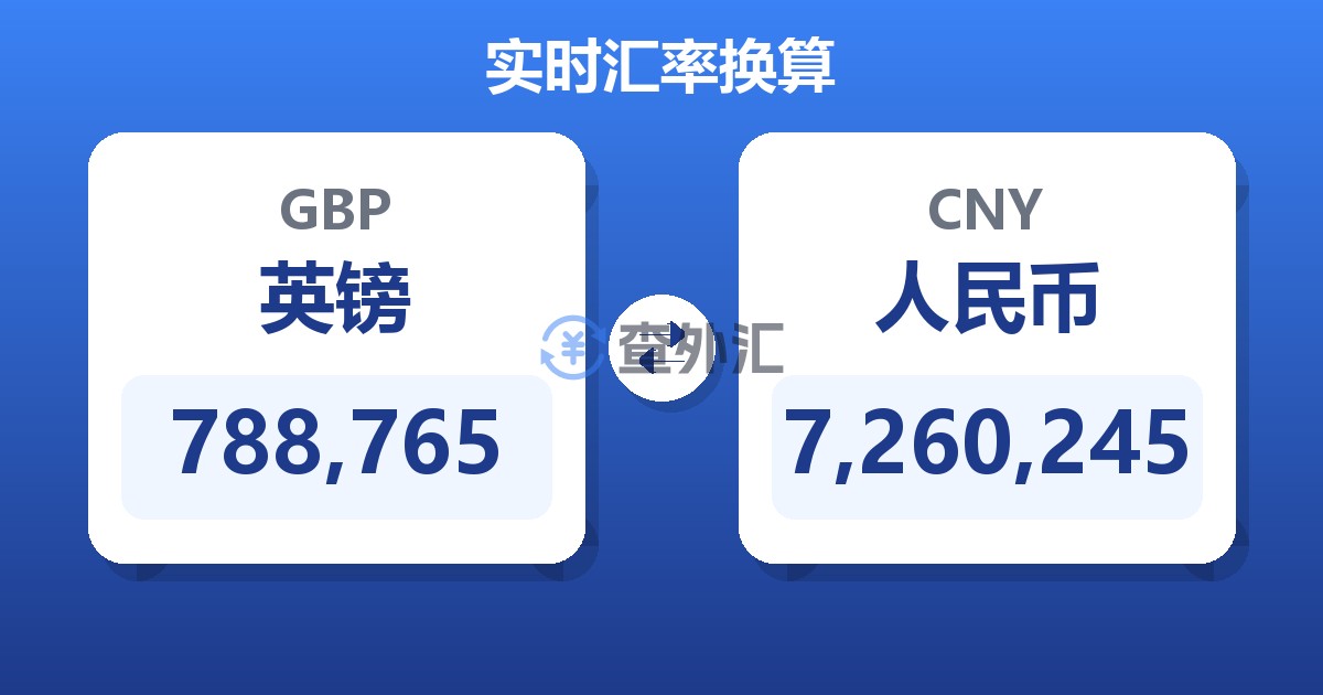 788,765英镑兑人民币