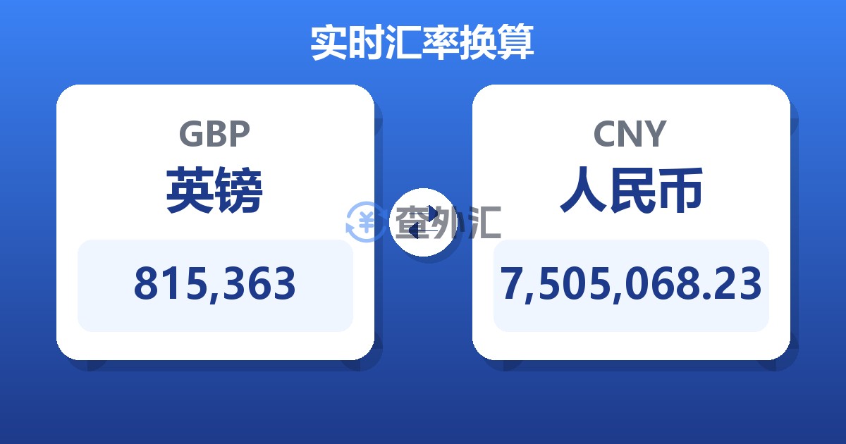 815,363英镑兑人民币
