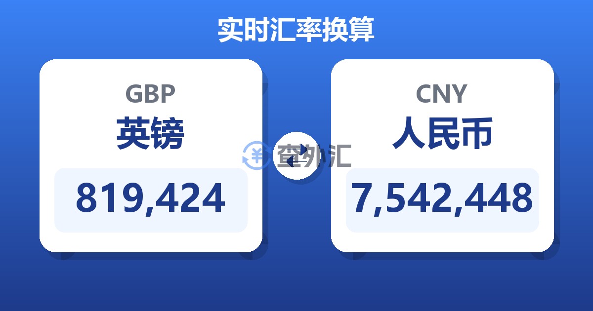 819,424英镑兑人民币
