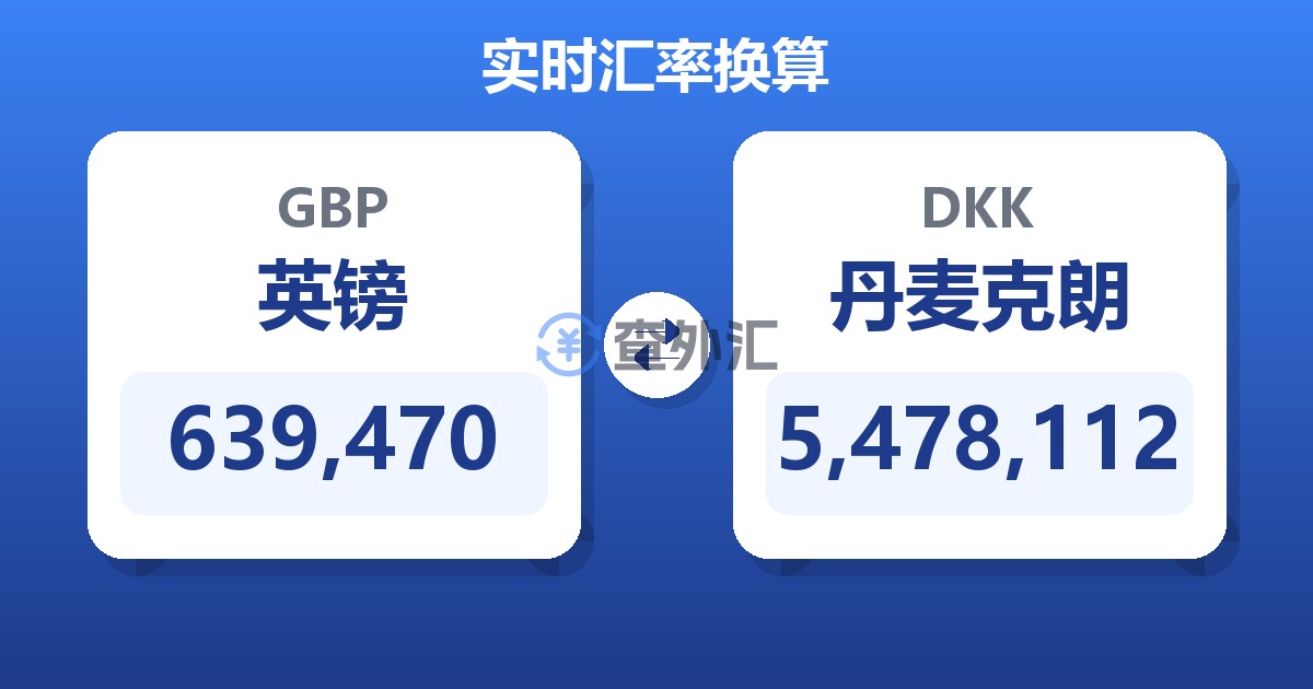 639,470英镑兑丹麦克朗
