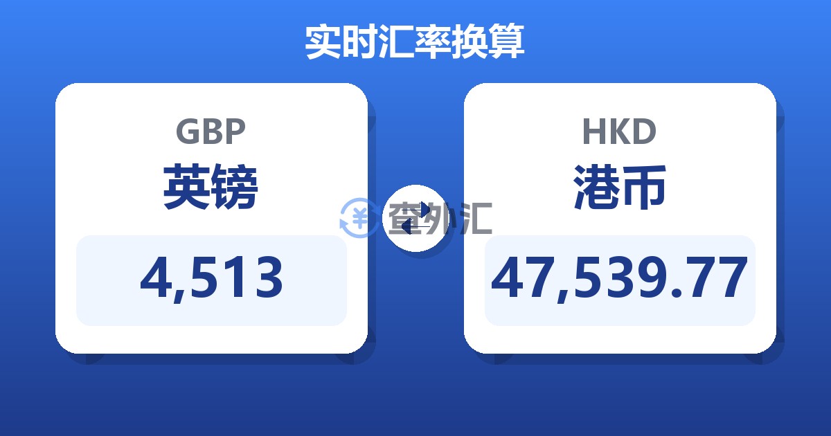 4,513英镑兑港币