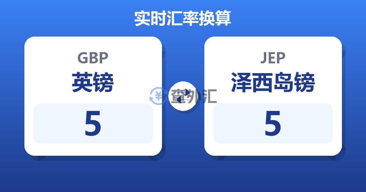 5英镑兑泽西岛镑