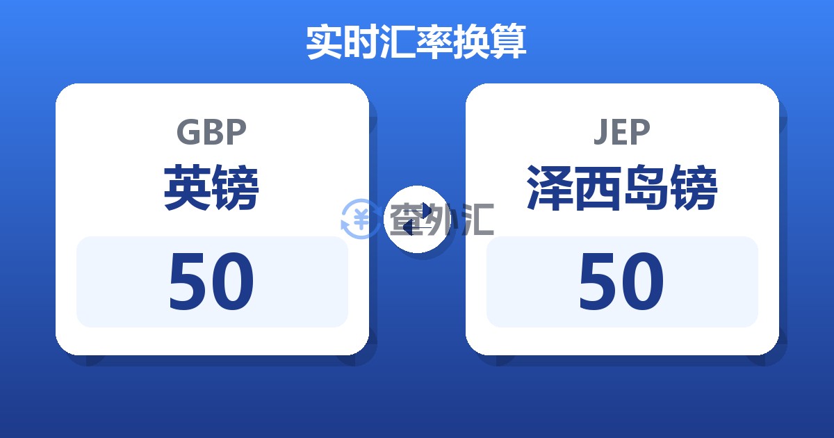 50英镑兑泽西岛镑