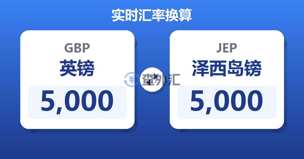 5,000英镑兑泽西岛镑